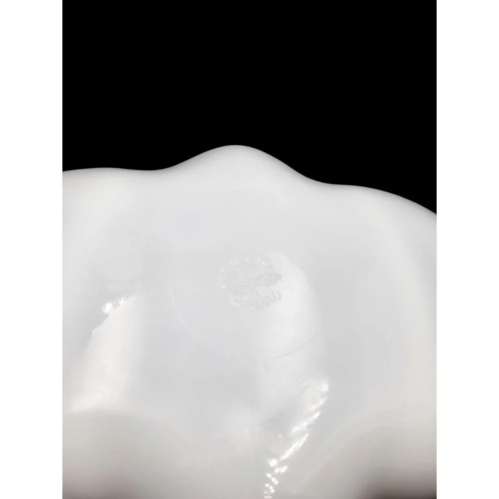 Fire King Anchor Hocking Milk Glass Divided Bright White Dish‎ Gilded Gold Trim